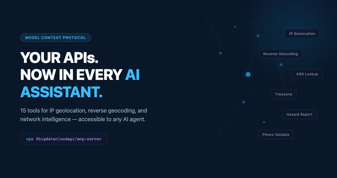 BigDataCloud Now Available as an MCP Server for AI Assistants